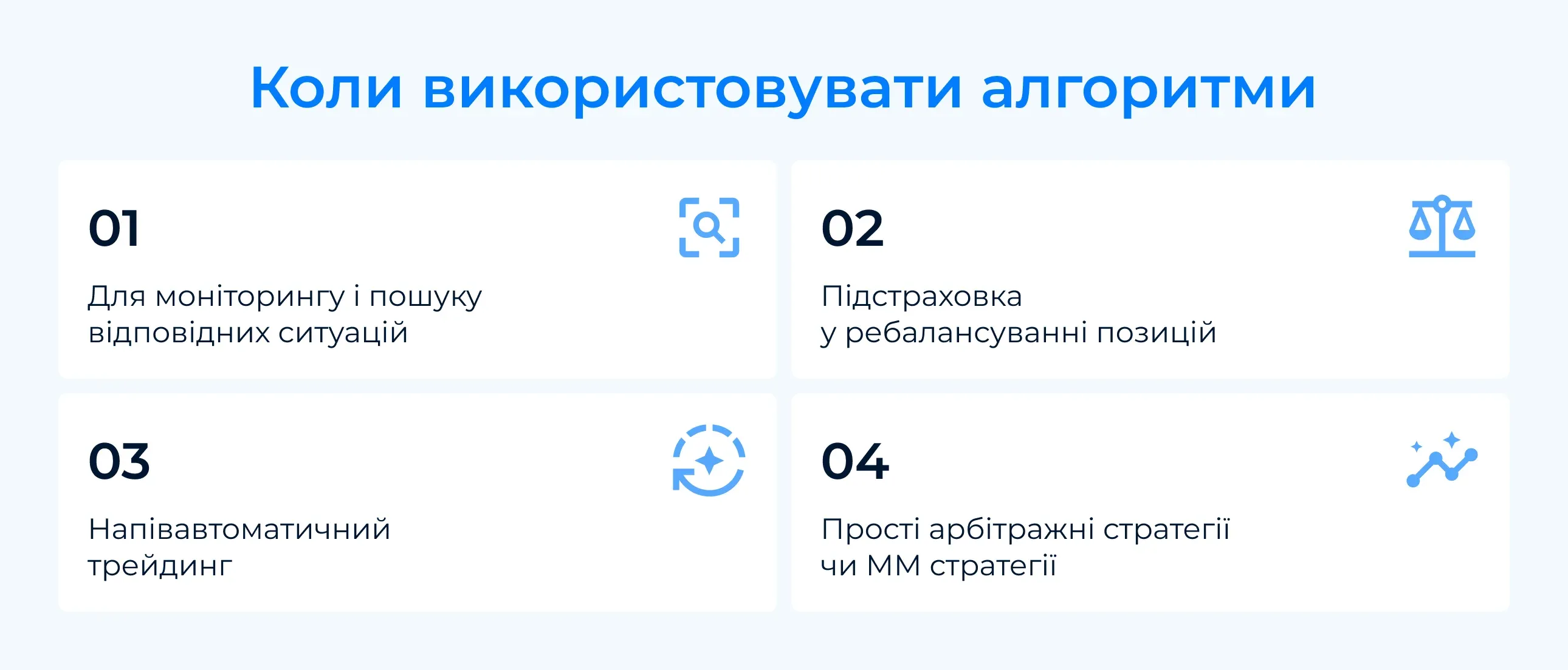 Коли використовувати алгоритми